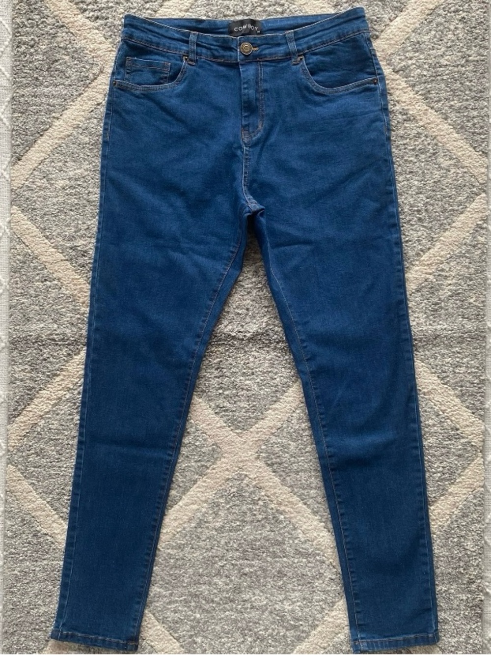 Rise Skinny NWOT Cowboy Blue Denim Skinny Jeans, Sz 32 - Picture 3 of 7